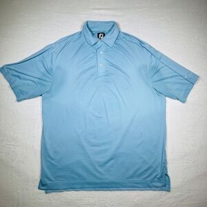 FootJoy‎ FJ Striped Light Blue Golf Polo Shirt Men's Size Large